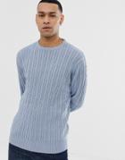 Brave Soul All Over Mini Cable Sweater-blue