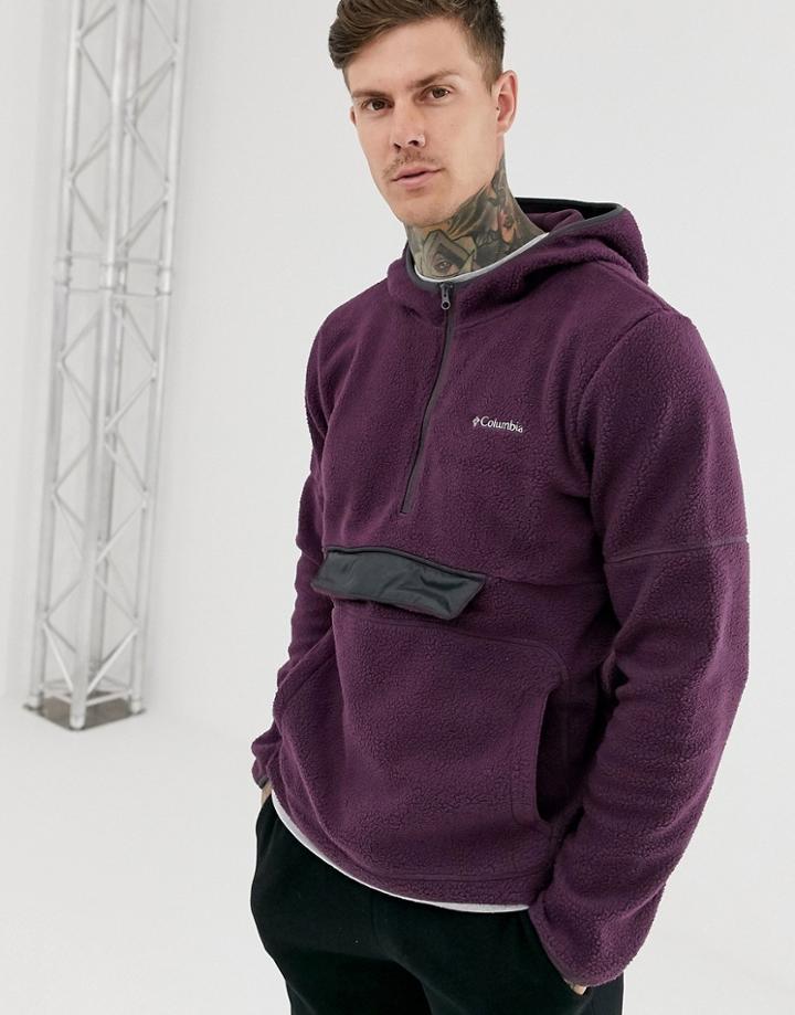 Columbia Rugged Ridge Sherpa Pullover Hoodie In Purple
