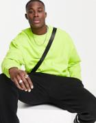 Asos Design Oversized Sweatshirt In Bright Lime Green