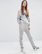 Asos Lounge Knitted Joggers In Rib - Gray