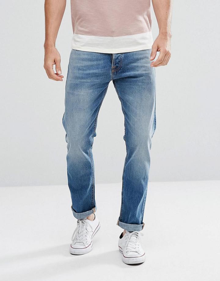 Nudie Jeans Co Fearless Freddie Loose Taper Fit Jean Shiny Indigo Wash - Blue