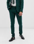 Asos Design Super Skinny Suit Pants In Dark Green-blue