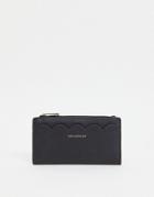 Paul Costelloe Leather Wallet With Scalloped Edge In Black