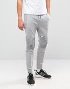 Only & Sons Sweat Jogger With Cuff Bottom & Knee Detail - Gray