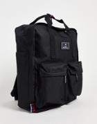 Ben Sherman Top Handle Two Pocket Backpack In Black