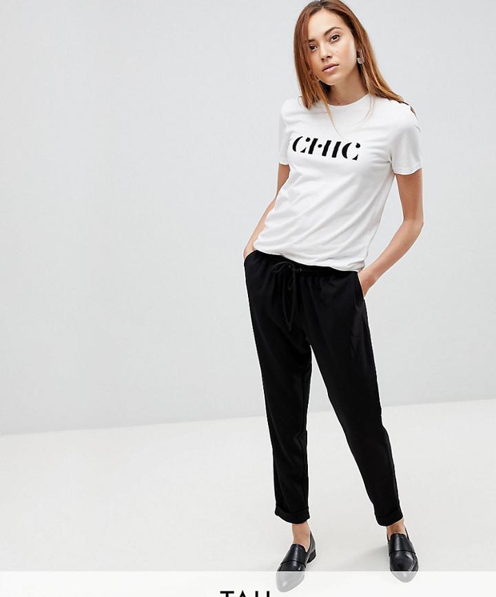 Y.a.s Tall Elasticated Waist Relaxed Pants - Black