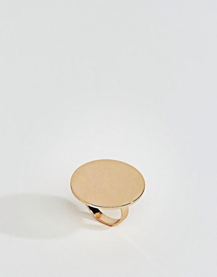 Asos Statement Solid Circle Ring - Gold