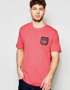 Brave Soul Plain Burnout Logo Pocket T-shirt - Pink