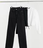 Weekday Rowe Organic Cotton Slim Straight Leg Jeans In Echo Black