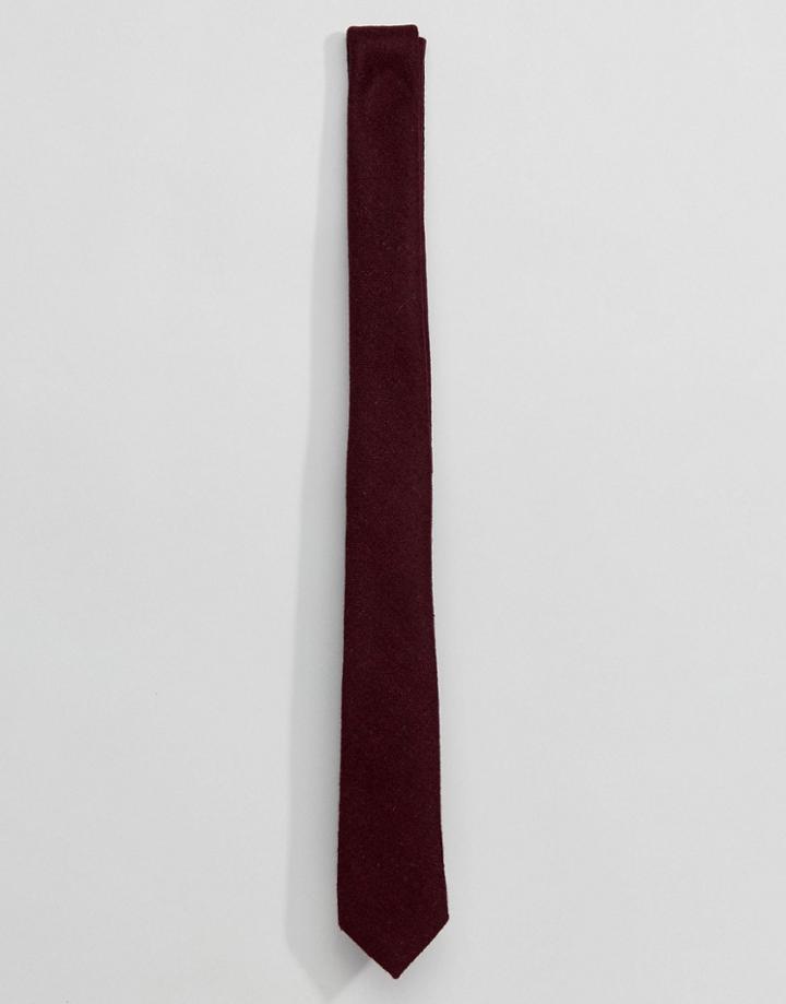 Asos Tie In Texture Burgundy - Red