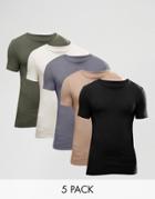 Asos Extreme Musclet-shirt With Crew Neck 5 Pack Save 20%