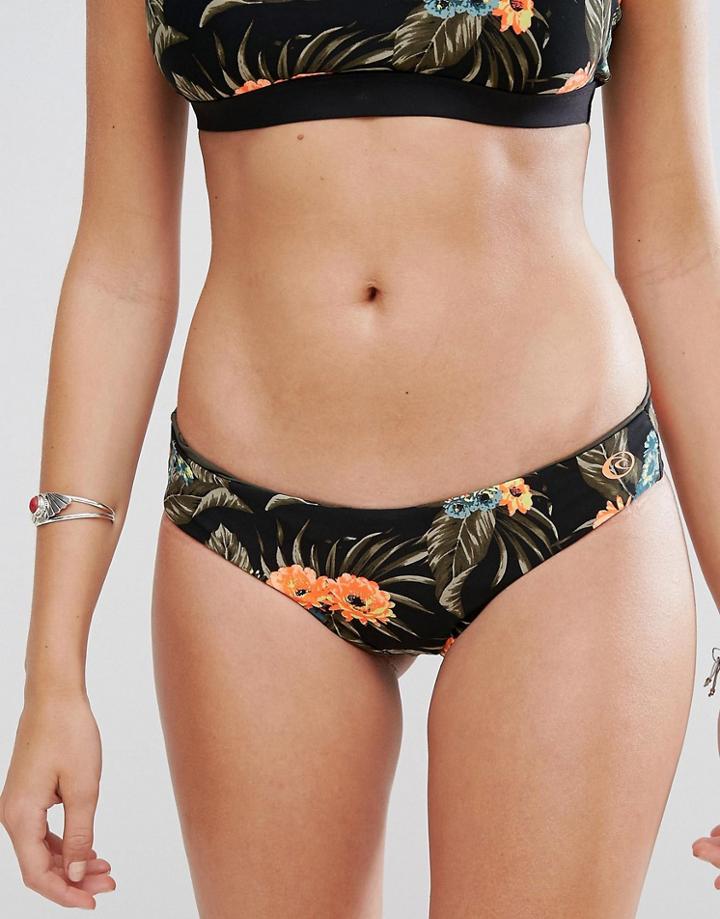 Rip Curl Reversible Rose Print Mirage Surf Bikini Bottom - Multi