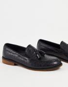 Bolongaro Trevor Croc Print Loafers In Black