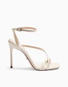 Topshop Strappy Heeled Shoes In Cream-white