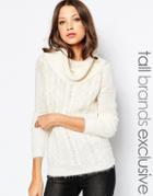 Vero Moda Tall Knitted Sweater With Roll Neck - Cream
