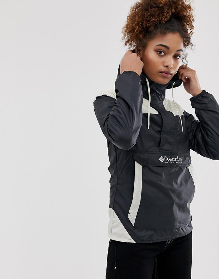Columbia Challenger Windbreaker In Black - White