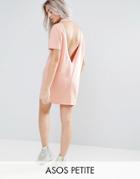 Asos Petite Open Back T-shirt Dress With V Back - Pink