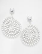 Krystal Swarovski Crystal Statement Spiral Drop Earrings - White