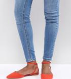 Asos Design Lofty Pointed Ballet Flats - Red