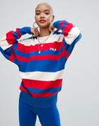 Fila Oversized Sweater With Chest Logo In Stripe Knit - Multi
