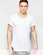 G-star Be Raw Exclusive To Asos T-shirt Vontoni Longline Loose Fit Crew Washed Out In White - White