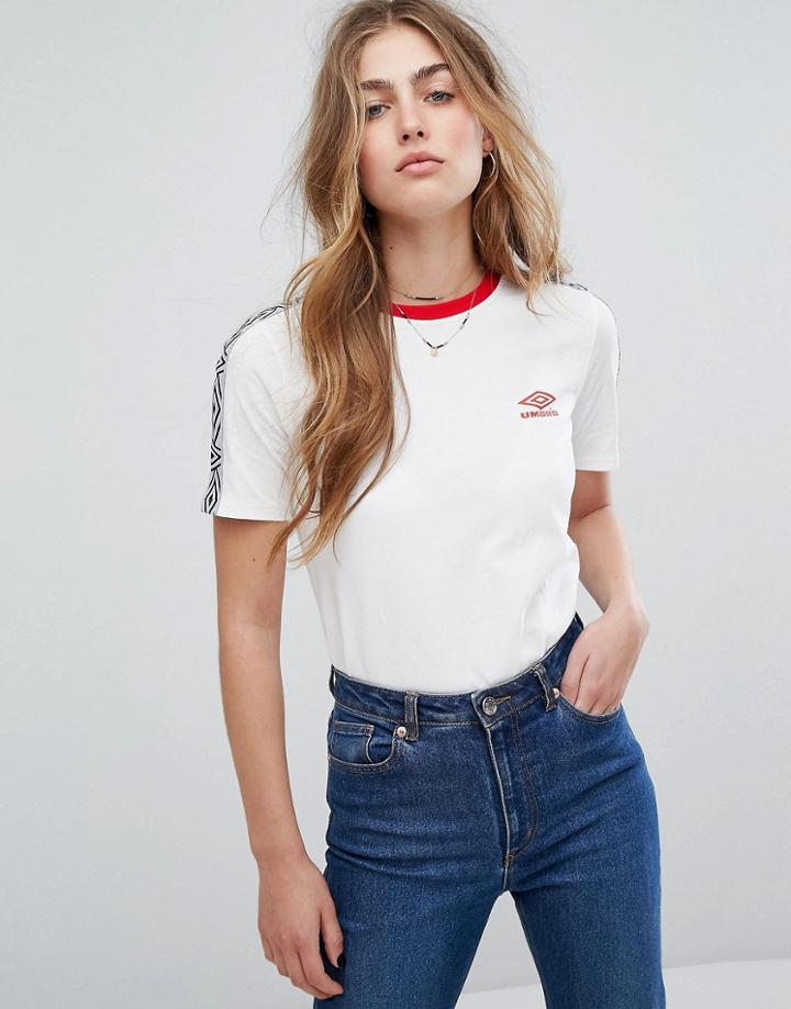 Umbro Oversized T-shirt With Tape Logo - White