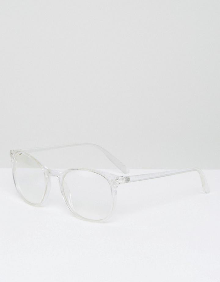 Asos Geeky Clear Lens Clear Frame Glasses - Clear