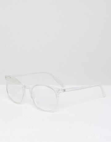 Asos Geeky Clear Lens Clear Frame Glasses - Clear