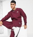 The North Face Oversized Essential Sweatpants In Burgundy Exclusive At Asos-red