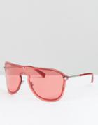 Versace Shield Sunglasses In Pink - Pink