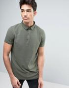 Brave Soul Polo Shirt With Bubble Effect - Green