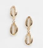 Designb London Gold Cowrie Shell Drop Earrings - Gold