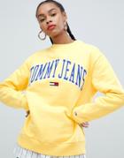 Tommy Jeans Collegiate Logo Sweatshirt - Yellow