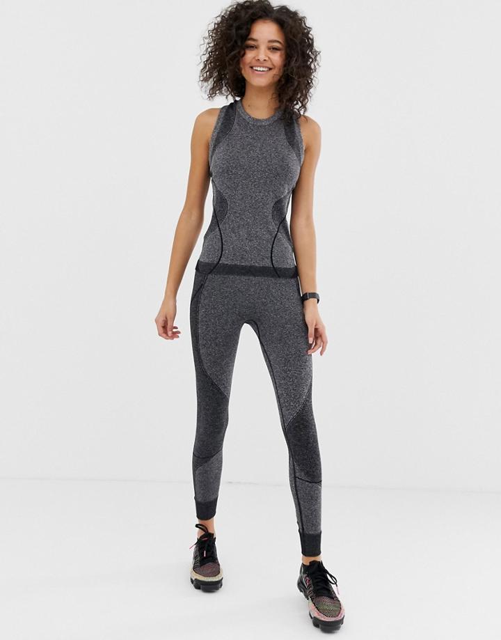 Asos 4505 Legging With Highlighted Bum Sculpt Detail - Gray