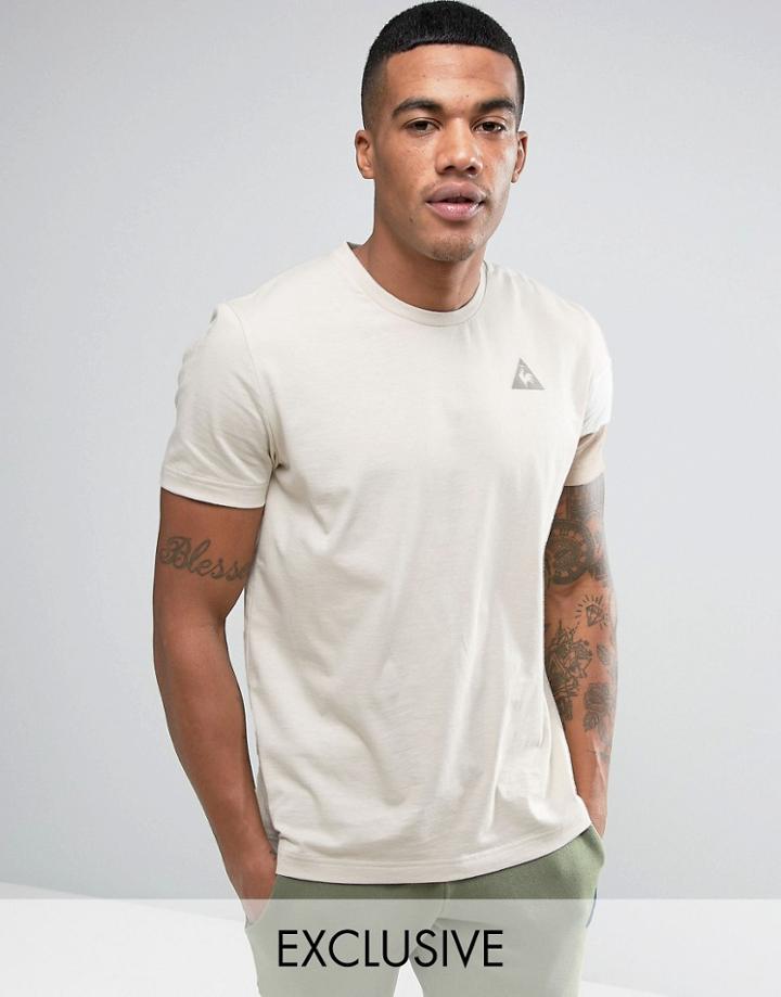Le Coq Sportif Tricolour Sleeve T-shirt With Small Logo In Beige 1711063 - Beige