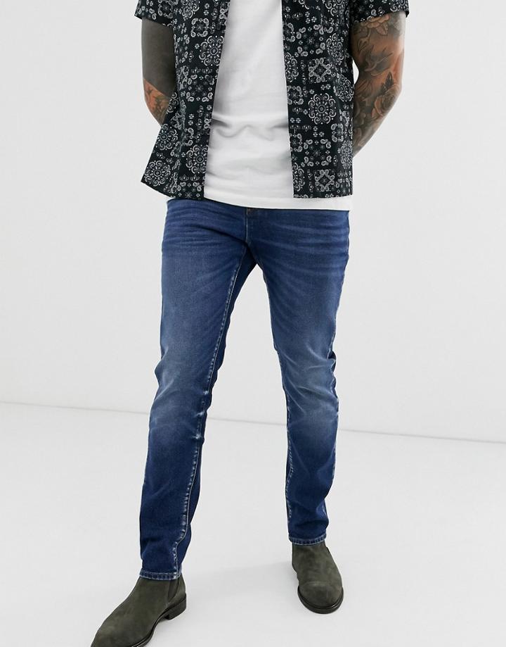 Asos Design 12.5oz Slim Jeans Vintage Dark Wash Blue