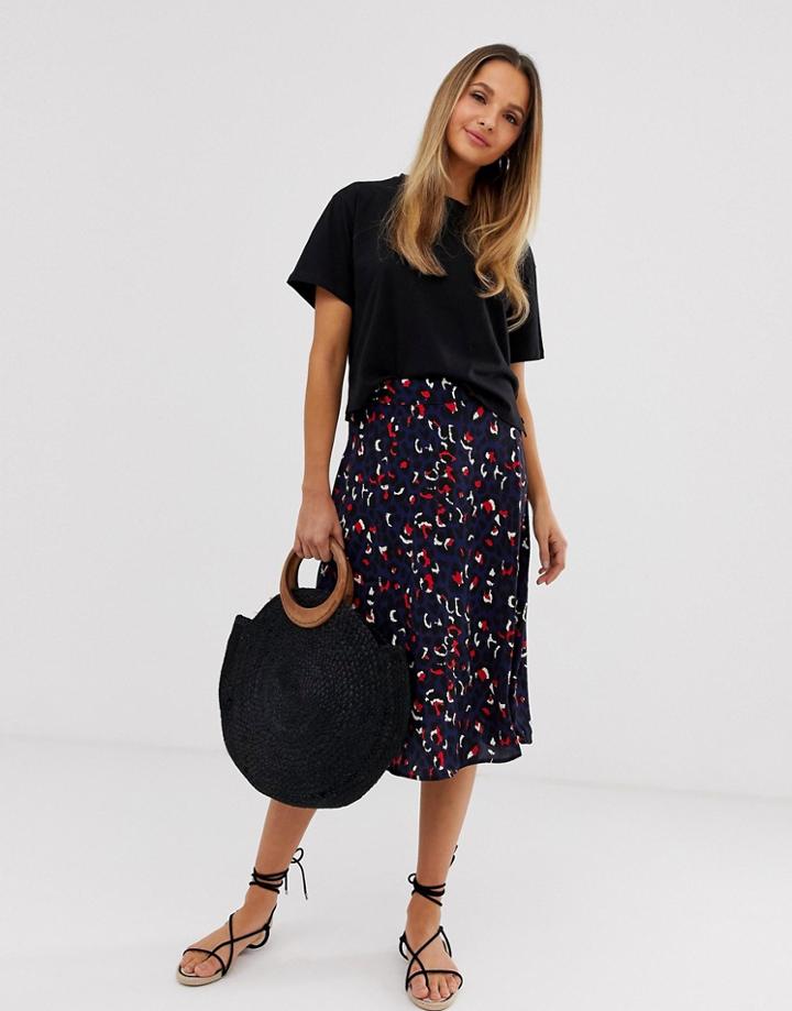 Vila Leopard Print A-line Skirt - Multi