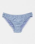 & Other Stories Recycled Dot Print Ruffle Hem Bikini Bottoms In Blue-blues