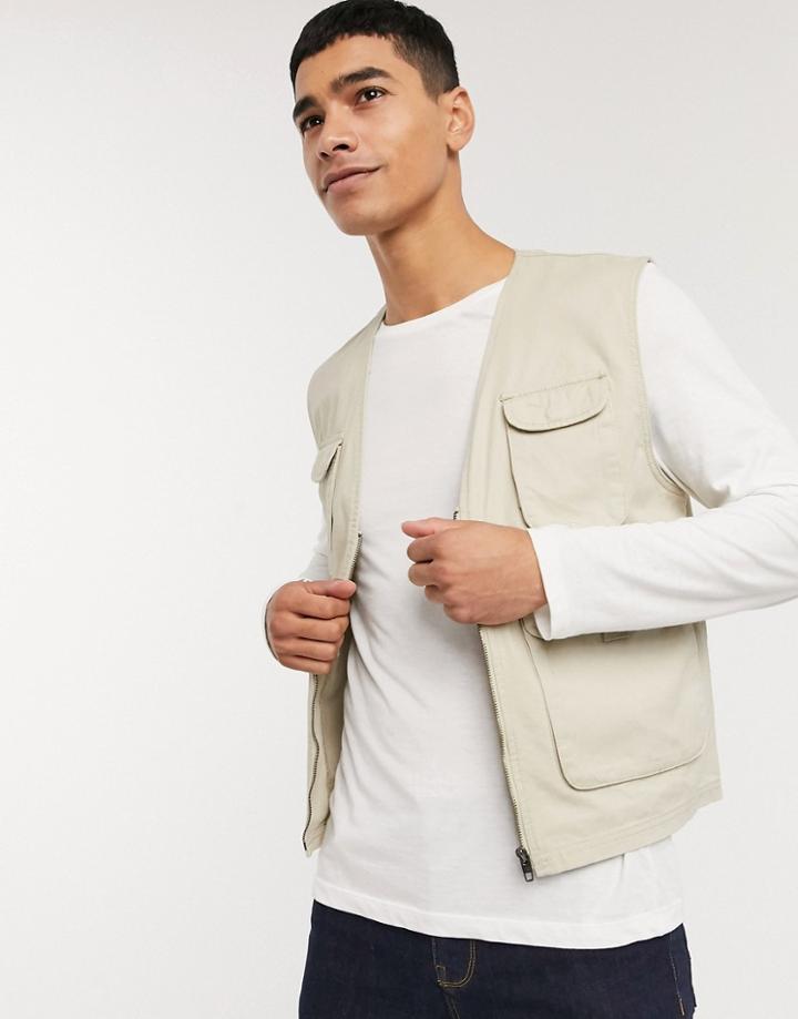 French Connection Utility Vest Jacket-neutral