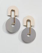 Asos Colored Metal Geo Shape Earrings - Multi