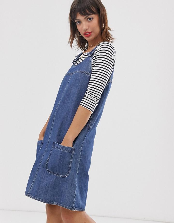 Esprit Overall Denim Dress In Blue