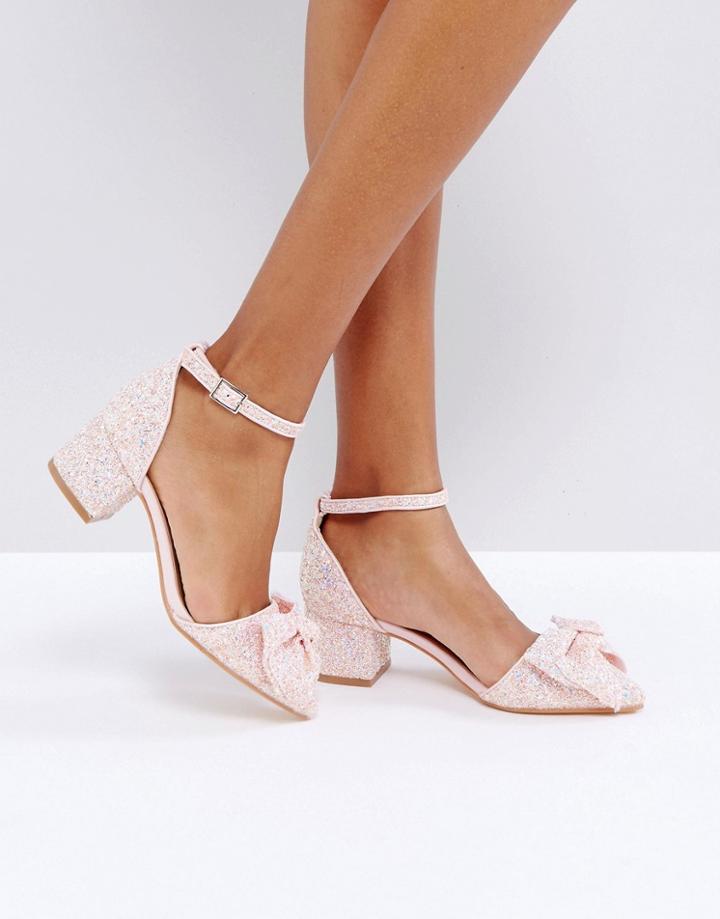 Truffle Bow Kitten Heel Shoe - Pink