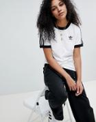 Adidas Originals Adicolor Three Stripe T-shirt In White - White