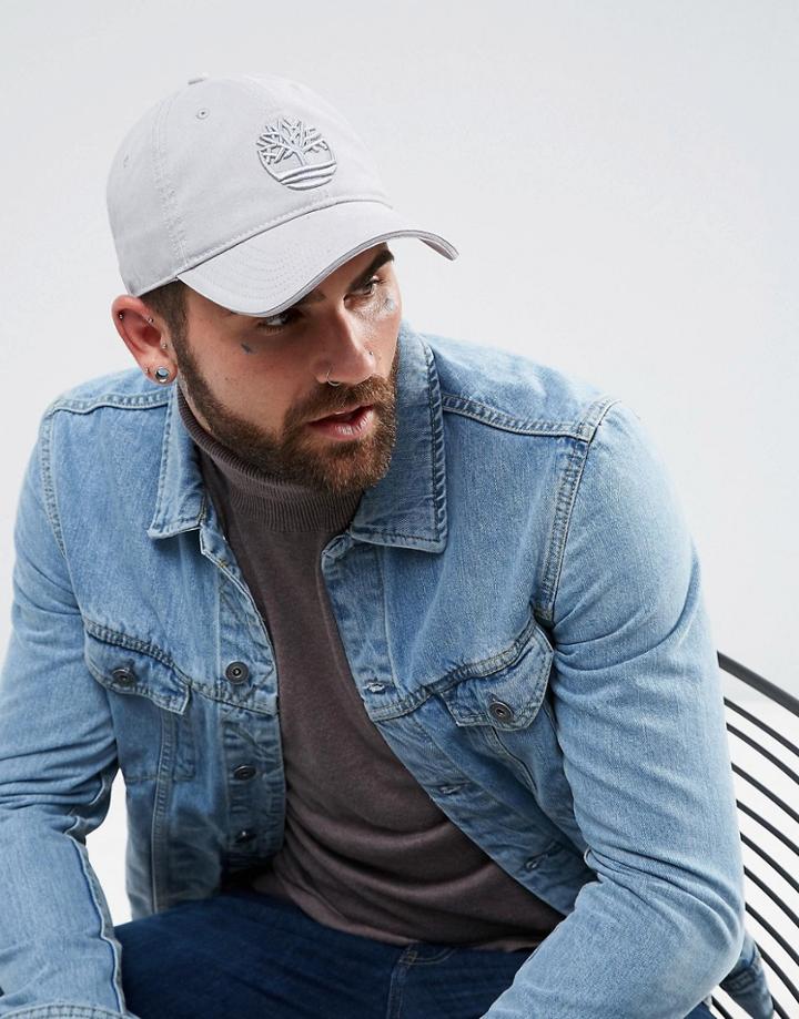 Timberland Tree Logo Baseball Cap In Gray - Gray