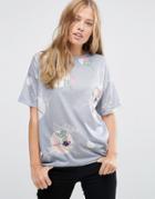Asos T-shirt In Chinoserie Spot In Boxy Fit - Multi