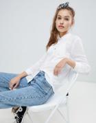 Pull & Bear Pocket Front Shirt In White - White