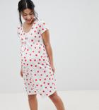 & You Nursing Knot Front Tea Dress With Tie Front In Multi Spot - Multi