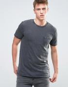 Esprit T-shirt In Burnout Wash And Pocket - Gray