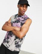 Asos Design Relaxed Tank In Tie Dye Wash-multi