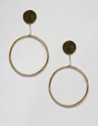 Made Gold Circle Disc Earrings - Gold